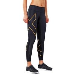 2XU Womens MCS Run Compression Tights - Black/Gold Reflective