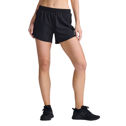 2XU Aero 5in Womens Running Shorts - Black/Silver Reflective