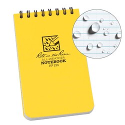 Rite In The Rain Top Spiral 3X5 Polydura Waterproof Notebook - Yellow