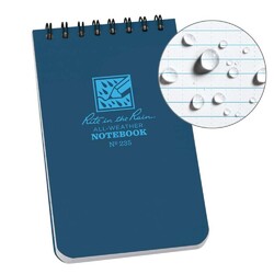 Rite In The Rain Top Spiral 3X5 Polydura Waterproof Notebook - Blue