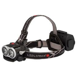 LED Lenser XEO19R - 2000 Lumens Rechargeable Head Lamp Soft Case with Sleeve - Black/Green