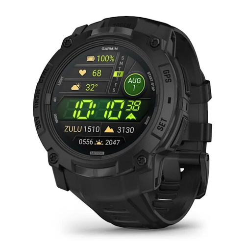 Garmin Instinct 3 Tactical Amoled GPS Smart Watch - Black w/ Black Band - 50mm