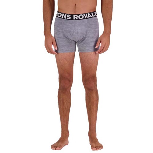 Mons Royale Hold 'em Shorty Mens Boxers - Grey Heather - L