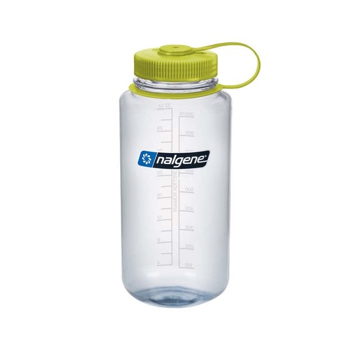 Nalgene Wide Mouth Sustain Water Bottle - 1000ml - Clear with Green