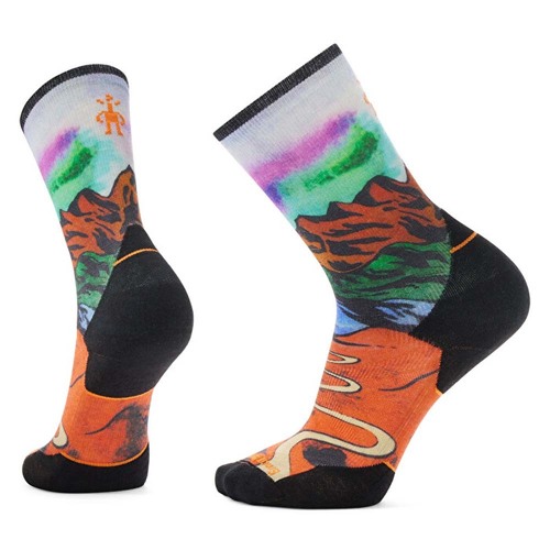 Smartwool Trail Run Targeted Cushion Singletrack Print Mens Crew Sock