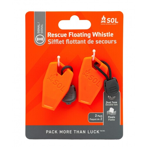 SOL Floating Rescue Whistle - 2 Pack