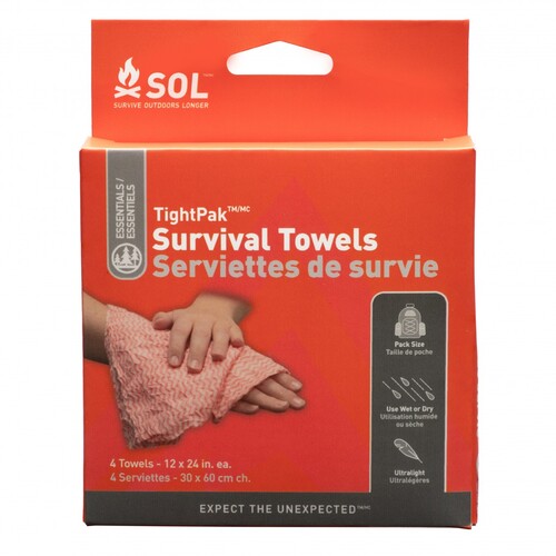 SOL Tight Pack Survival Towel - 4 Pack