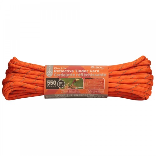 SOL Fire Lite 550 Reflective Tinder Cord - 30ft