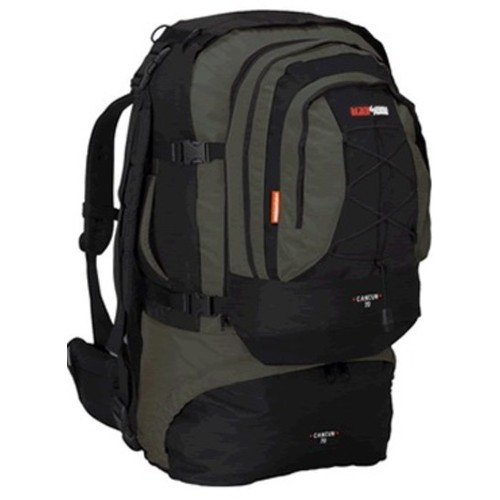 Black wolf Cancun 70L Travel Backpack & Detachable Daypack - Black