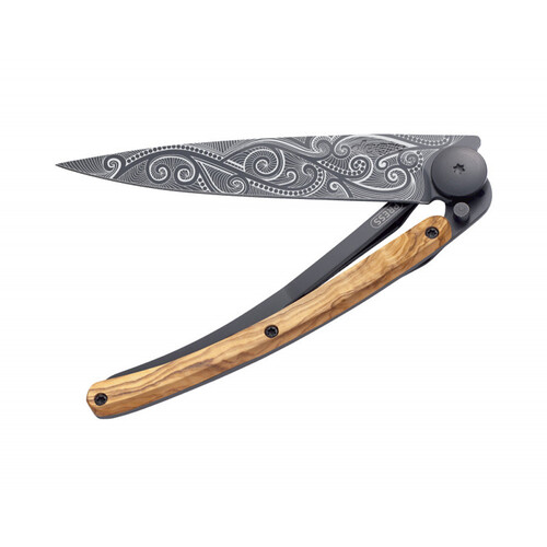 Deejo Tattoo 37g Knife - Olive Tree/Pacific