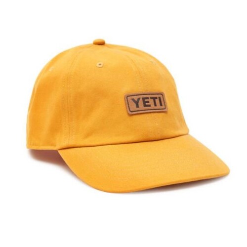 Yeti Leather Logo Badge Soft Crown Hat - King Crab Orange