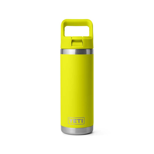 Yeti Rambler Insulated Straw Cap Bottle - Firefly Yellow - 18Oz/532ml