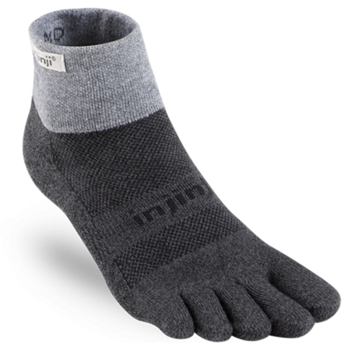Injinji Trail Midweight Mini-Crew Performance Toe Socks - Granite