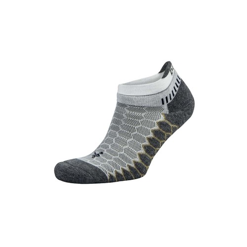 Balega Silver Performance Runner No Show Unisex Running Socks - White/Grey - S