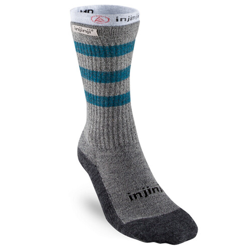 Injinji Outdoor Hiker + Liner Mens Crew Socks - Charcoal