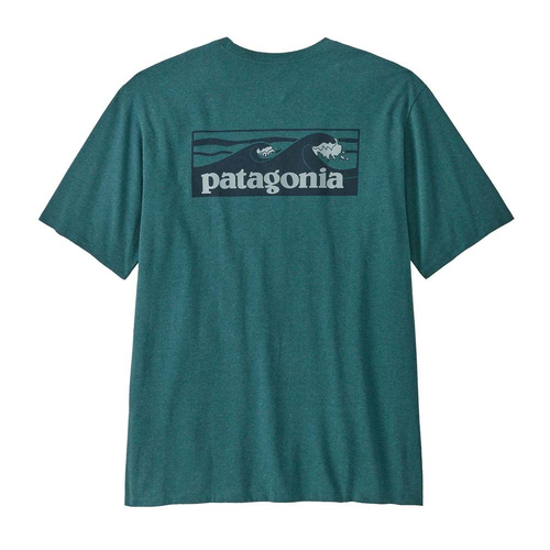 Patagonia Boardshort Logo Pocket Responsibili-Tee Mens T-Shirt - Wetland Blue - L