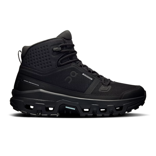 On Running Cloudrock Womens Waterproof Mid Hiking Boots - Black/Black - US10