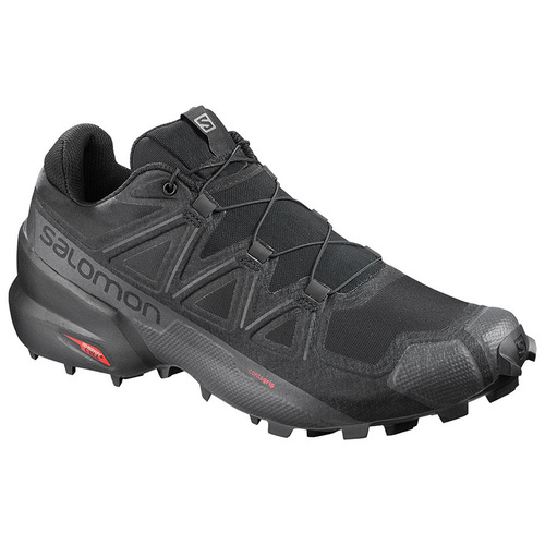 Salomon Speedcross 5 Wide Mens Trail Running Shoes - Black/Black/Phantom