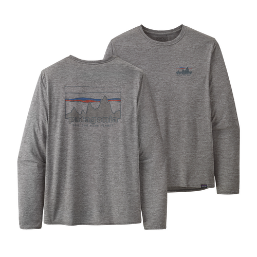 Patagonia Long-Sleeve Capilene Cool Daily Graphic Mens Everyday T-Shirt - '73 Skyline/Feather Grey - L
