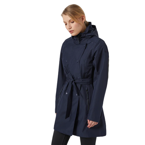 Helly Hansen Welsey II Womens Insulated Trench Coat - Navy - S