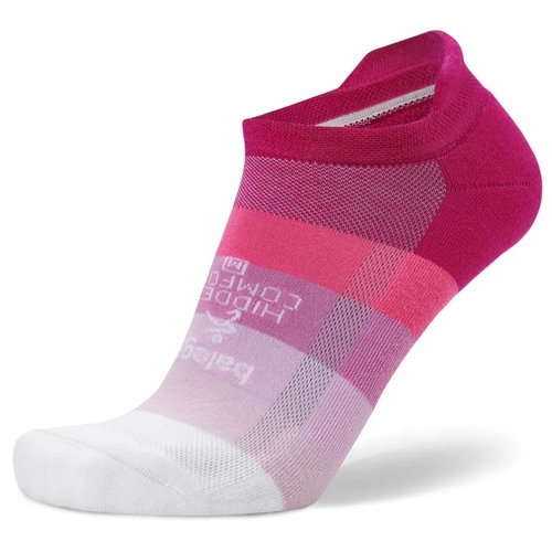 Balega Hidden Contour No Show Unisex Running Socks - Pink/White - S
