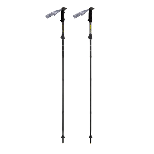Gabel XTR CARBON EF Foldable Trekking Poles - Black/Lime - 110-130cm