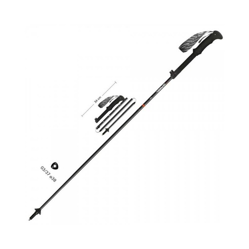 Gabel IBEX CARBON XTL Trekking Poles - Black (carbon)/orange - 116-135cm