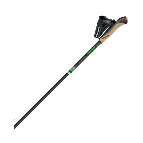 Gabel FLD CARBON Foldable Trekking Poles - Black Carbon/Green - 120cm