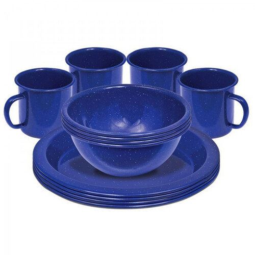 Campfire Speckled 12 Piece (4-Person) Dinner Set - Enamel Navy