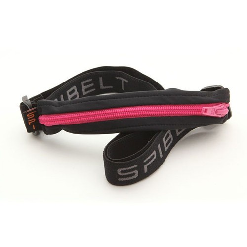 SPIbelt Extended Pocket Sports Belt - Black w/ Hot Pink Zip