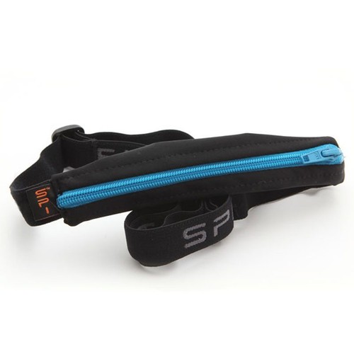SPIbelt Original Running Sports Belt - Black w/ Turquoise Zip
