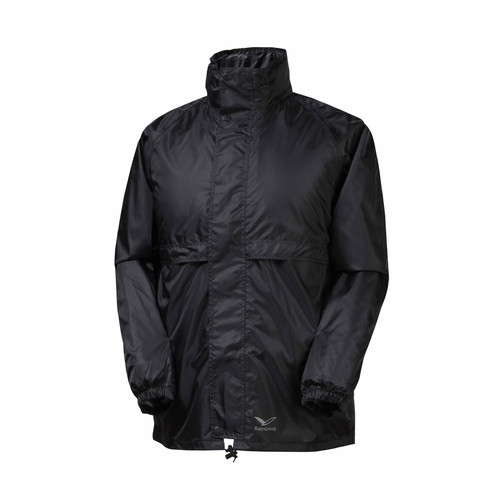 Rainbird Stowaway Unisex Waterproof Packable Rain Jacket - Black - XXL