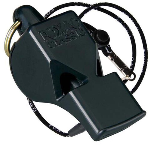 FOX 40 Classic Official Whistle with Breakaway Lanyard - Black