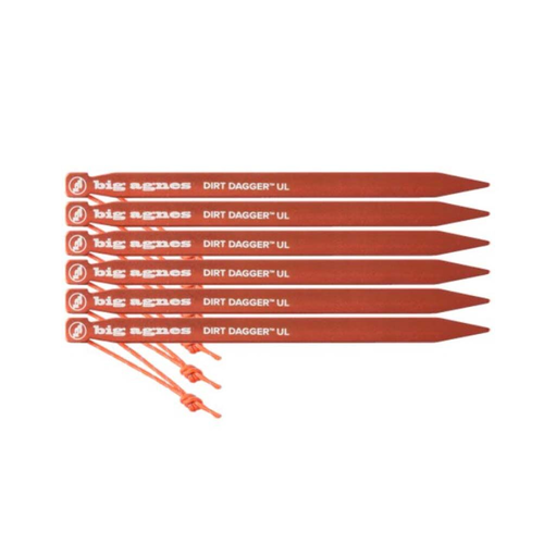 Big Agnes Dirt Dagger UL 6.75" Tent Stakes - Pack of 6 - Orange