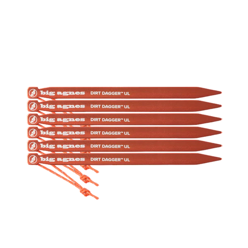 Big Agnes Dirt Dagger UL 7.5" Tent Stakes - Pack of 6 - Orange
