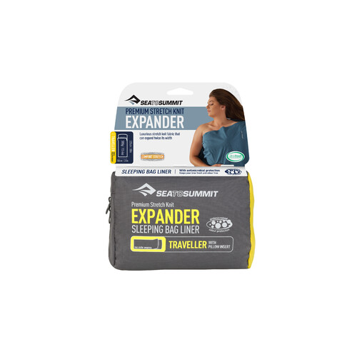 Sea to Summit Expander Sleeping Bag Liner - Navy Blue - Traveller w/ Pillow Slip