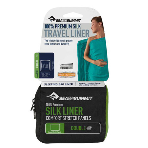 Sea To Summit Premium Silk Travel Sleeping Bag Liner  - Navy - Double