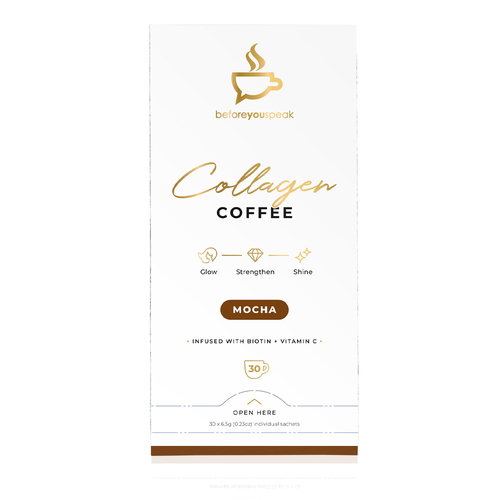 Beforeyouspeak Glow Collagen Coffee - Mocha - 30 Sachet Box