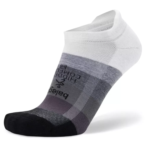 Balega Hidden Contour No Show Unisex Running Socks - White/Asphalt