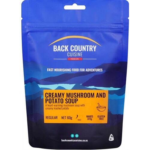 Back Country Cuisine Freeze Dried Meal - Creamy Mushroom & Potato Soup - Regular