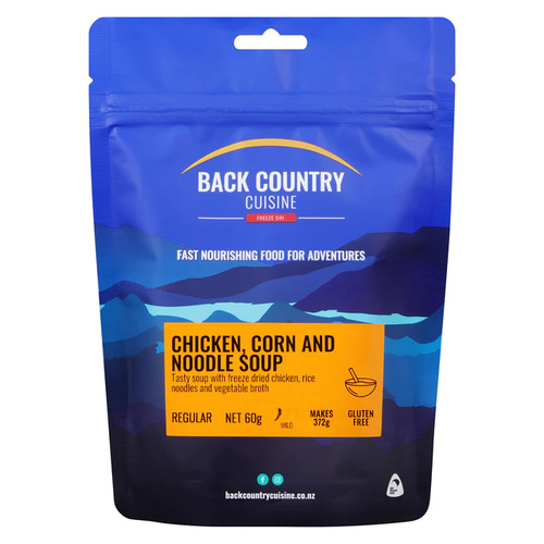 Back Country Cuisine Freeze Dried Meal - Chicken Corn And Noodle Soup - Gluten Free - Regular