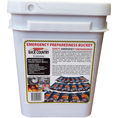 Back Country Cuisine Freeze Dried Food Emergency Bucket 