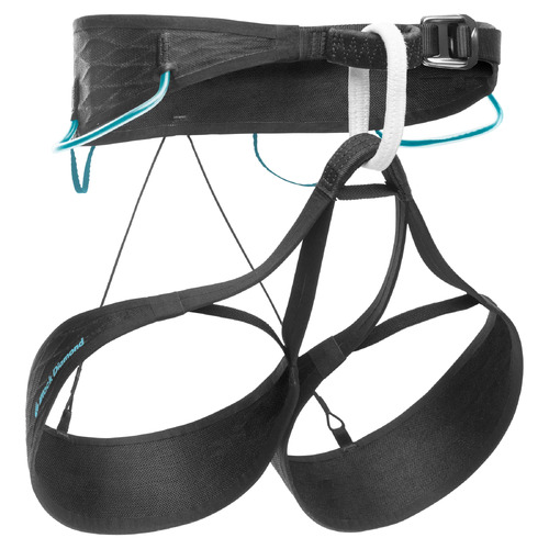 Black Diamond Airnet Womens Climbing Harness - Black/Aqua Verde