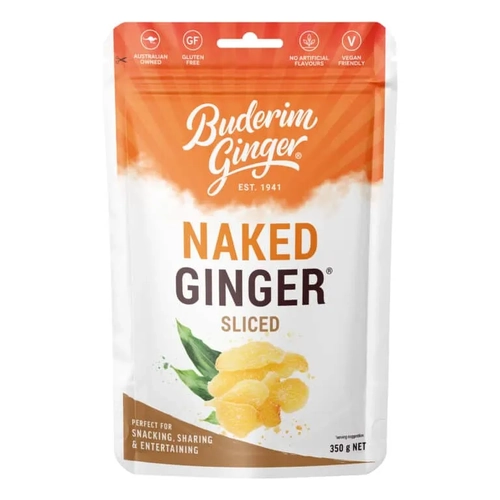 Buderim Ginger Sliced Naked Ginger - 350g