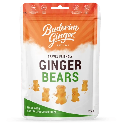 Buderim Ginger Travel Friendly Ginger Bears - 175g