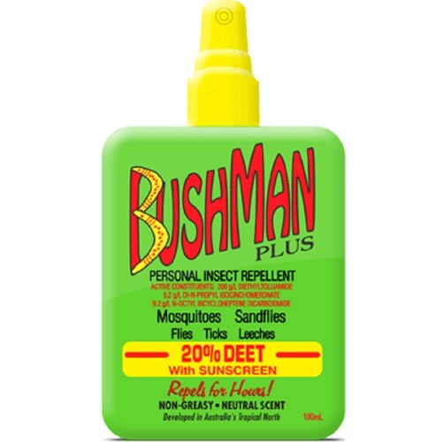 Bushman Plus Pump Spray 20% Deet Insect Repellent with Sunscreen - 100 ml
