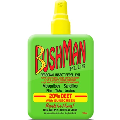 Bushman Plus Pump Spray 20% Deet Insect Repellent with Sunscreen -100 ml