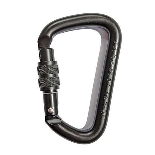 CAMP Steel HMS D Screw Gate Carabiner - Anodised Black