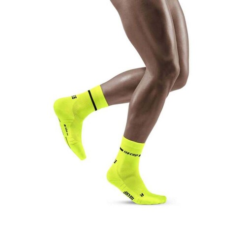 CEP Neon Mid-Cut Mens Running Socks
