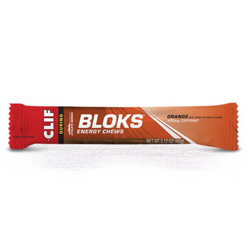 Clif Shot Bloks Energy Chew - Orange with 25mg Caffeine- Single